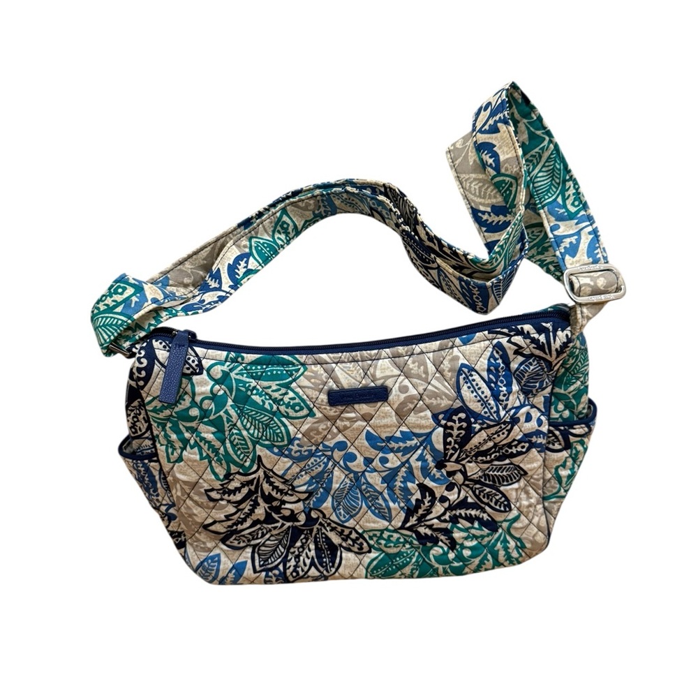 Vera Bradley Blue and Green Floral Quilted Shoulder Bag